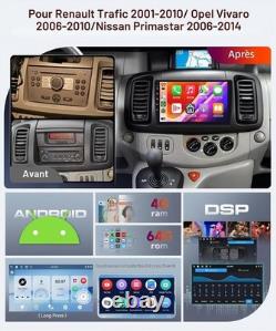 Autoradio Android 10 pouces Renault Trafic 2 Opel Vivaro GPS CarPlay