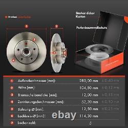 Disques de Frein Plaquettes Arrière 280mm pour Opel Vivaro B X82 Renault Trafic