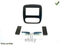 Kit 2 Din compatible avec OPEL VIVARO RENAULT TRAFIC ap14 Noir Contour Argent