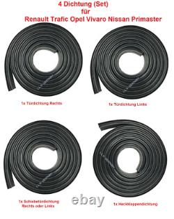 Kit Joints pour Renault Trafic II 2x Portes Li / Ré 1x Hayon 1x Coulissante