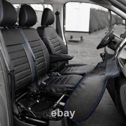 Noir Siège Housses Eco Cuir 2+1 pour Renault Trafic Opel Vivaro