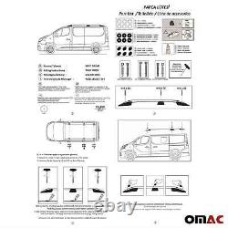 Pour Opel Vivaro 2014-2020 Barres de Toit Longitudinales en Aluminium Noir