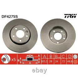TRW Disques 305mm + Revêtements Avant Convient pour Opel Vivaro Renault Trafic