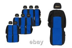 VAN Housses de siege pour RENAULT TRAFIC II OPEL VIVARO I -14 9p 3r 1+2 BLEU