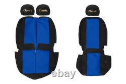 VAN Housses siege pour RENAULT TRAFIC II OPEL VIVARO I NISSAN PRIMASTAR 1+2 BLEU