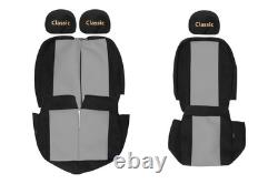 VAN Housses siege pour RENAULT TRAFIC II OPEL VIVARO I NISSAN PRIMASTAR 1+2 GRIS