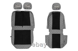 VAN Housses siege pour RENAULT TRAFIC II OPEL VIVARO I NISSAN PRIMASTAR 1+2 GRIS