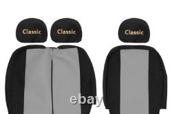 VAN Housses siege pour RENAULT TRAFIC II OPEL VIVARO I NISSAN PRIMASTAR 1+2 GRIS