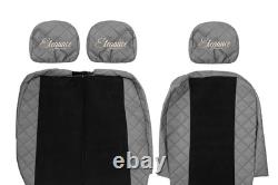 VAN Housses siege pour RENAULT TRAFIC II OPEL VIVARO I NISSAN PRIMASTAR 1+2 GRIS