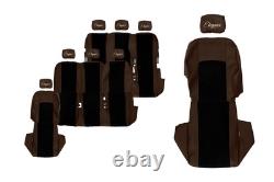 VAN Housses siege pour RENAULT TRAFIC II OPEL VIVARO I PRIMASTAR -14 8os MARRON