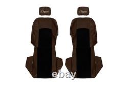 VAN Housses siege pour RENAULT TRAFIC II OPEL VIVARO I PRIMASTAR -14 8os MARRON