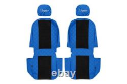 VAN Housses siege pour RENAULT TRAFIC II VIVARO I NISSAN PRIMASTAR -14 1+1 BLEU
