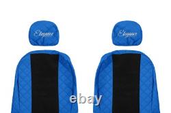 VAN Housses siege pour RENAULT TRAFIC II VIVARO I NISSAN PRIMASTAR -14 1+1 BLEU
